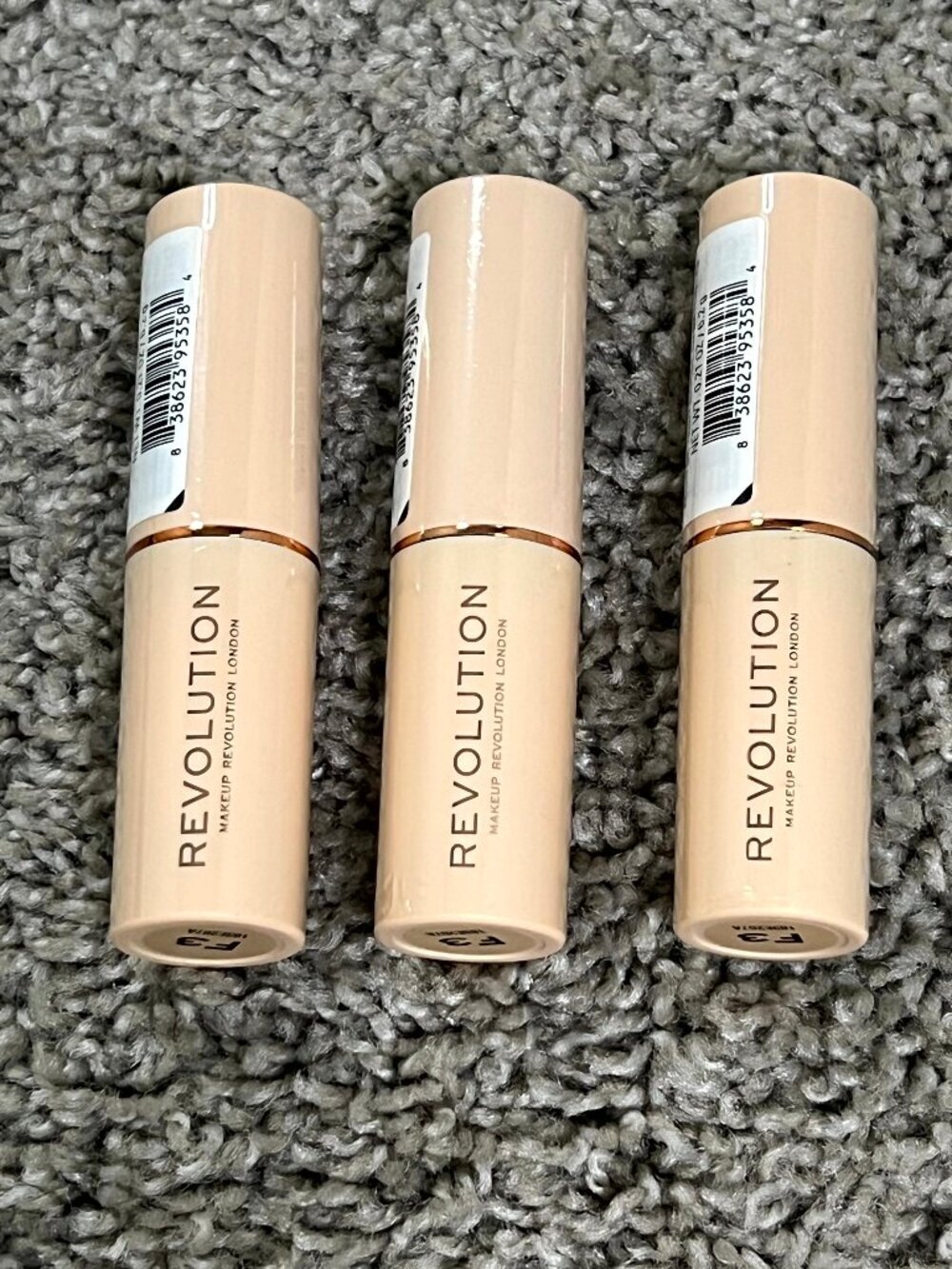 Makeup Revolution Fast Base Stick Foundation F3 3 Pack